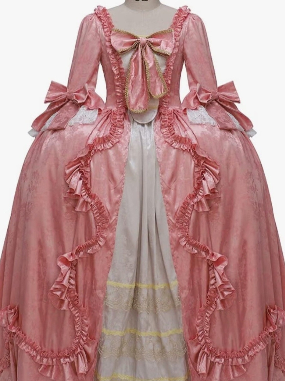 Pink Rococo-Style Costume Dress with Bow
